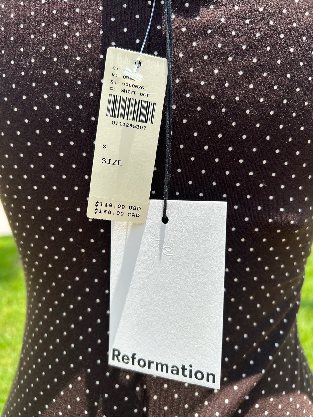 NWT🌷Reformation Lennie Lightweight Knit Dress in Chocolate Polka Dot Print - Picture 13 of 13